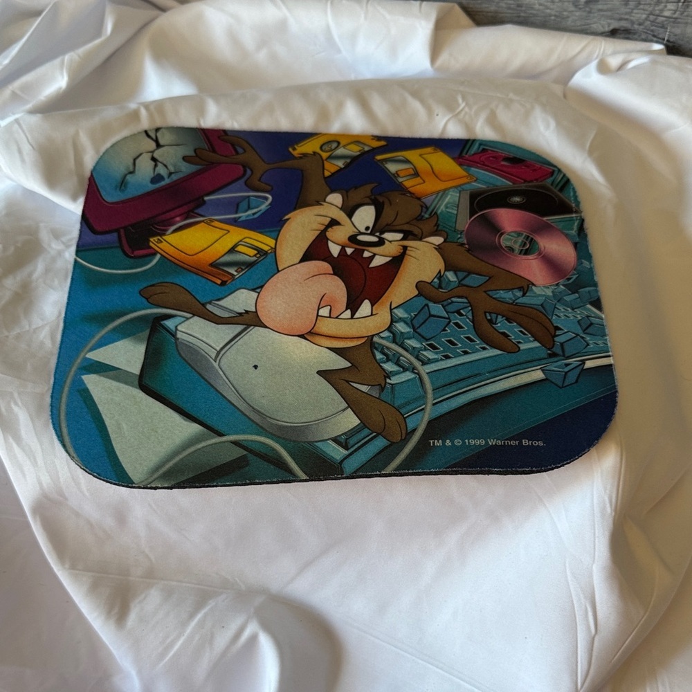★ Vintage 1999 Taz Mouse Pad Warner Bros Looney Tunes Desk Accessory